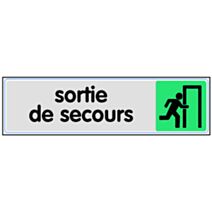 Plaquette 170x45 mm plexi couleur "sortie de secours" - NOVAP