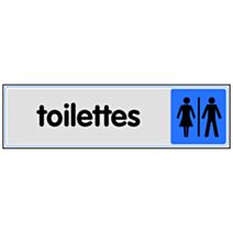 Plaquette 170x45 mm plexi couleur "toilettes hommes/femmes" - NOVAP