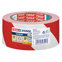 Ruban adhésif de signalisation rouge blanc 66m 50mm pvc