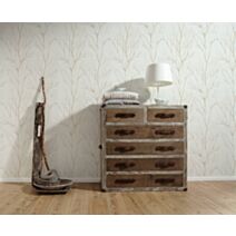 Papier peint vinyle expansé sur intissé Silhouette blanc/doré 10,05x0,53m - AS CREATION