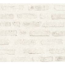 Papier Peint Vinyl Lourd Intissé Brique Loft Blanc Gris 5,3m² - AS CREATION