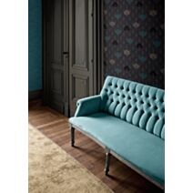 Papier Peint Vinyl Expansé Intissé Charleston Noir Bleu Or 5,3m² - AS CREATION