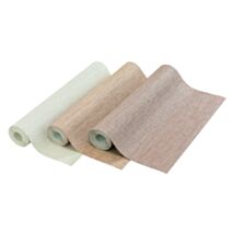 Papier peint vinyle intissé faux uni rayures transversales beige/or