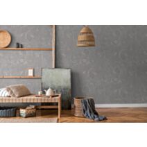 Papier Peint Vynil Expansé Intissé Tribal Circle Gris Argenté 10x0,53m