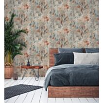 Papier Peint Vinyl Lourd Intissé Vieux Mur Gris Bleu Rouillé 10x0,53m