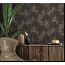 Papier peint vinyle lourd intissé Hibiscus marron 10,05x0,53m - AS CREATION