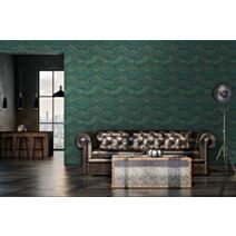 Papier peint vinyle lourd sur intissé malachite émeraucde 10,05x0,53m - AS CREATION
