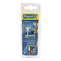 50 rivets hautes performances alu Ø4,8 x 12 mm + foret - RAPID