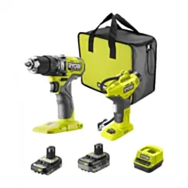 Lot perceuse-visseuse à percussion et compresseur 18V 13mm - RYOBI