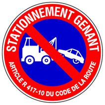 Disque diamètre 300 mm rigide "défense de stationner mise en fourrière" - NOVAP