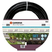 Kit d'initiation 50m de tuyau à goutteurs incorporés + bouchon fin de ligne - GARDENA