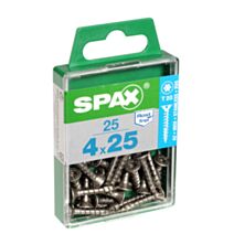 25 vis 4x25 tête fraisée empreinte t-star+ T20 inoxA2 SPAX