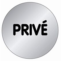 plaquette signalétique série alu brossé diamètre 75 mm privé - NOVAP