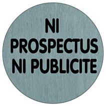 Plaquette signalétique série alu brossé diamètre 75 mm "pas de publicité svp" - NOVAP