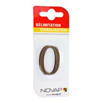 chiffre autocollant en relief hauteur 40 mm  coloris or    0 - NOVAP