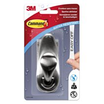 Crochet adhésif métal brossé enlevable Grand modèle - 3M