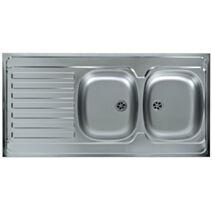 Evier à poser série JADE 1200x600 2 cuves + 1 égouttoir