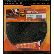 Joint noir pour portes foyers et inserts diamètre 10 mm - PYROFEU