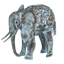 Balise LED solaire Eléphant métal 34x23,5x38cm