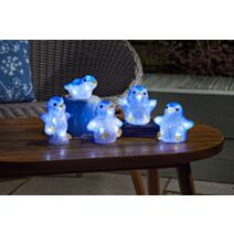 5 décorations lumineuses extérieures pingouins 40 LED 11x6x11,5cm