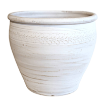 Pot de fleurs boule Texane Decor blanc Ø52xH.34cm