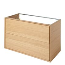 Meuble sous vasque à suspendre Avela placage chêne 100cm - GOODHOME
