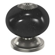 4 boutons de meuble arrondi Porcelaine Vras noir Ø4cmxP.3.8cm - GOODHOME