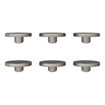 6 boutons de meuble arrondi Minzh effet nickel Ø3.5cmxH.2cm - GOODHOME