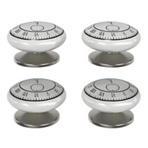 4 boutons de meuble arrondi Porcelaine Vras noir et blanc Ø4.1cmxP.2.7cm - GOODHOME