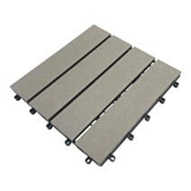 4 dalles de terrasse en composite Floro gris L.30xl.30 - KLIKSTROM