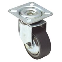 Roulette manutention à platine pivotante caoutchouc gris Ø60mm charge supportée 50 kg