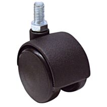 Roulette décorative à tige filetée polypro noir Ø50mm - Charge supportée 40 kg - CIME