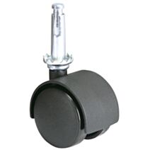 Roulette décorative à tige + douille polypropylène noir Ø40mm - Charge supportée 25 kg - CIME