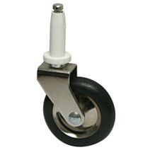 Roulette décorative à tige lisse pivotante PVC noir Ø50mm - Charge suportée 12 kg - CIME