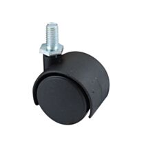 Roulette décorative à tige filetée pivotante polypro noir Ø35mm - Charge supportée 20 kg - CIME