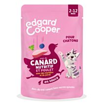 Morceaux en sauce Canard & Poulet pour Chaton 85g rose - EDGARD COOPER