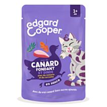 Morceaux en sauce Canard & Dinde sachet 85g violet - EDGARD COOPER