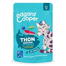 Morceaux en sauce Thon & Poulet pour Chat Adulte 85g - EDGARD COOPER