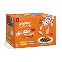 Multipack Sachets Délices de la ferme 4 saveurs 12x85g - EDGARD COOPER
