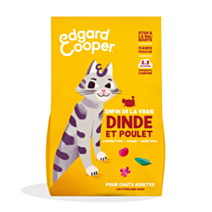 Croquettes Dinde et Poulet sans céréales pour Chats - EDGARD & COOPER