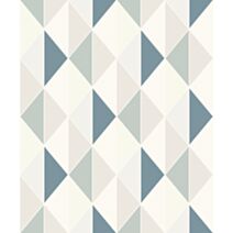 Papier Peint Vinyle Expansé Losange All Over Bleu 0,53x10,05m