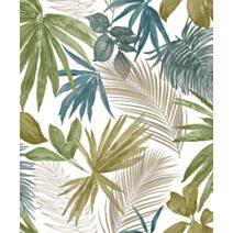 Papier Peint Vinyle Intissé Wild Palms Vert 0,53x10,05m - GRANDECO