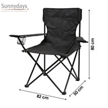 Fauteuil Camping 82 x 50 x h80 cm noir