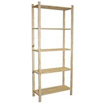 Etagère 5 tablettes pin avec lattes 170 x 70 x 30 cm