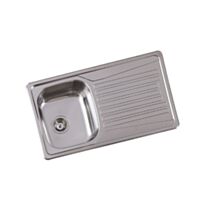 Evier à encastrer 1 bac + 1 égouttoir inox 304-18/10 - BANKA