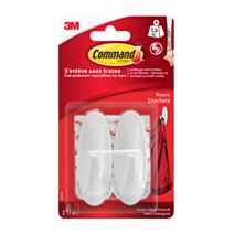 Crochet design blanc plastique MM - 3M COMMAND