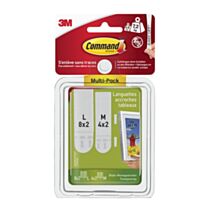 Languettes accroches tableaux multi-pack blanc - 3M COMMAND