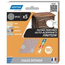 Patins excentriques Ø125mm grain 180 x5 - NORTON
