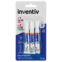 3 cyanoacrylate réparation 2 liquide + 1 gel - INVENTIV