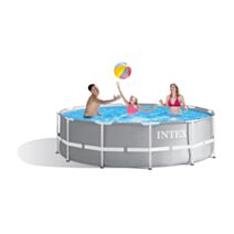 Piscine tubulaire ronde Ø3,66x0,99m Prism Frame gris - INTEX